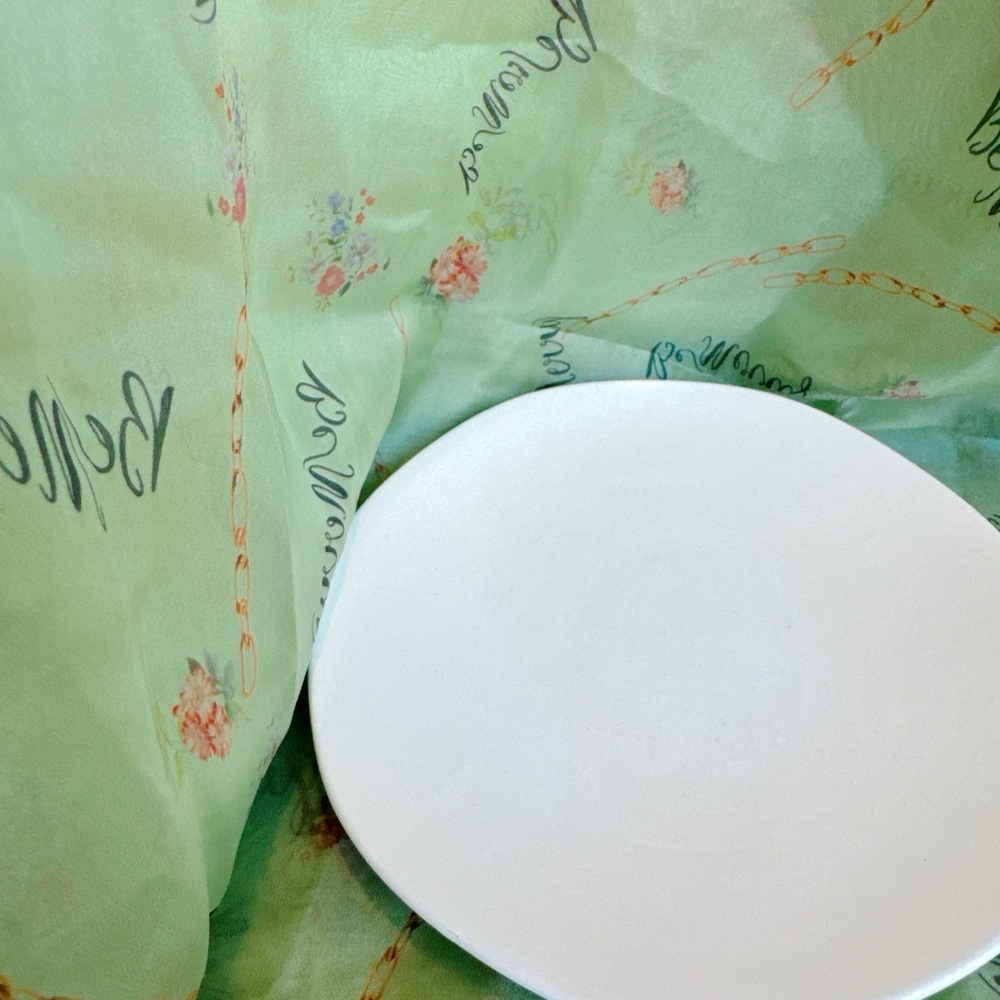 2.5 yds printed green thin chiffon